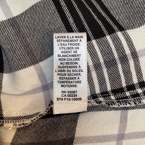 SAKS Fifth Avenue Black White Plaid Shirt - Picture 10 of 12